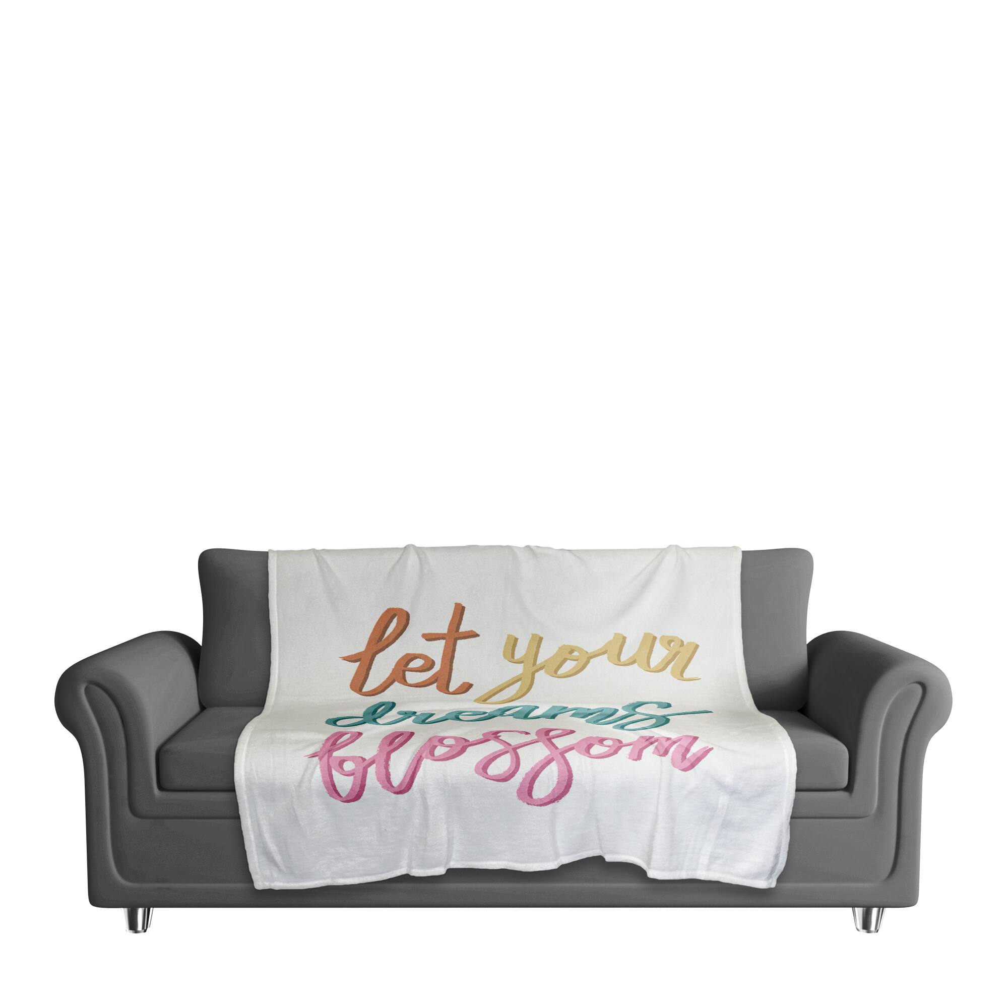 50" x 60" Let Your Dreams Blossom Coral Fleece Blanket